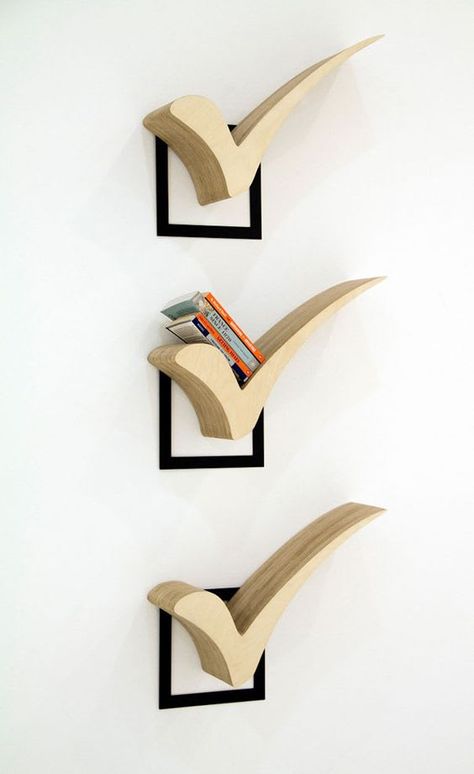 Artistic Bookshelves, Creative Bookcases, Simple Bookshelf, Creative Bookshelves, Cool Bookshelves, Decorative Shelving, Unique Shelves, Regal Design, Bookshelf Design