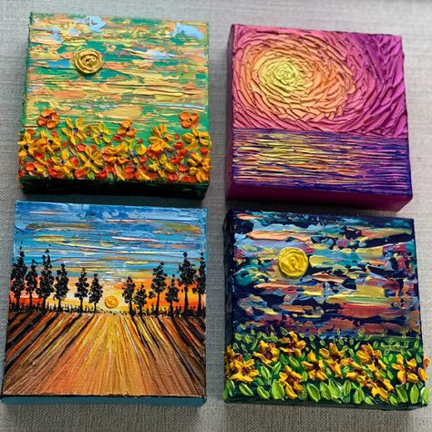 Textured acrylic painting techniques on canvas Textured acrylic painting tutorial Texture medium for acrylic painting Textured canvas painting Palette knife landscape painting Palette knife floral painting Palette knife painting flowers Original paintings for sale Canada Original paintings online ideas Impasto texture knife painting Impasto flower painting Impasto acrylic knife painting Mini canvas paintings Miniature painting techniques Mini canvas painting ideas Small canvas painting ideas Acrylic Knife Painting Ideas, Palette Knife Painting Ideas, Palette Knife Landscape Paintings, Mini Canvas Texture Painting, Textured Acrylic Painting Tutorials, 4 Small Canvas Painting Ideas, Miniature Canvas Painting Ideas, Miniature Acrylic Paintings, Impasto Painting Ideas