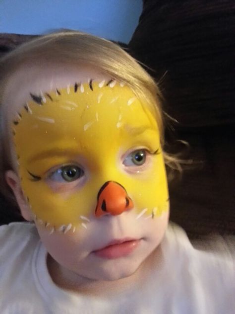 Chick Face Paint, Farm Animal Face Paint, Chicken Face Paint, Duck Face Paint, Pig Face Paint, Chicken Makeup, Duck Makeup, Bear Face Paint, Easter Face Paint