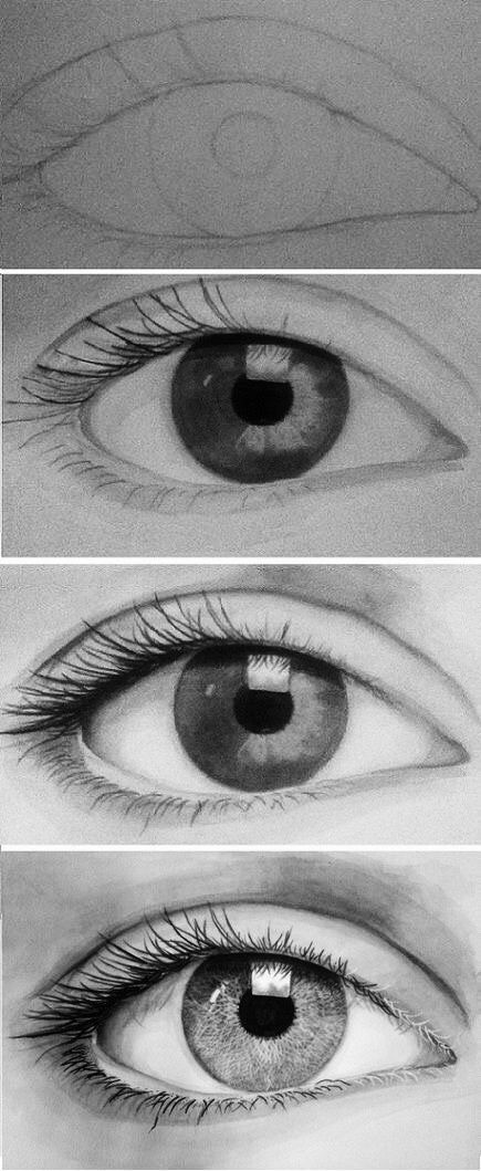 Easy Pencil Drawings, Easy Eye Drawing, Realistic Eye Drawing, Realistic Sketch, Eye Drawing Tutorials, Drawing Eyes, Eye Sketch, 얼굴 그리기, Human Drawing