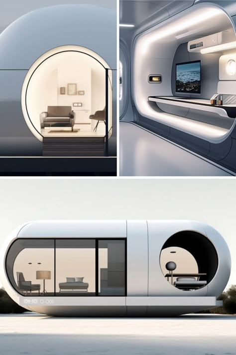 Beyond Traditional Tiny Homes, the ONCO Capsule House Concept Pioneers Next-Gen Compact Living in Small Spaces. Learn More! Capsule House Design, Space House Sci Fi, Space Capsule Design, Future Rv Concept, Space Capsule Concept, Sci Fi Sleeping Pod, Futuristic Sleeping Pods, Nap Pod, Capsule Home