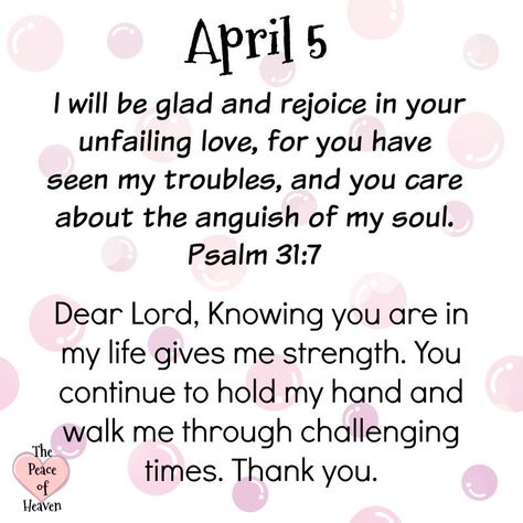 April Prayers, Psalms Quotes, April Quotes, Psalm 31, Heaven Quotes, Positive Energy Quotes, Christian Quotes Prayer, Prayer For Today, Daily Word