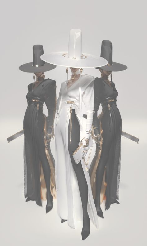 ArtStation - 2022/5/12, gu junyi Black And White Outfits, 다크 판타지, Poses References, Arte Fantasy, 판타지 아트, 영감을 주는 캐릭터, Fantasy Clothing, Fantasy Fashion, Character Outfits