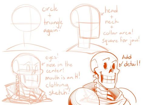 Skeleton Tutorial, Comic Tips, How To Draw Sans, Undertale Papyrus, Skeleton Anatomy, Goof Troop, Skeleton Drawings, Drawing Tutorial Face, Body Drawing Tutorial