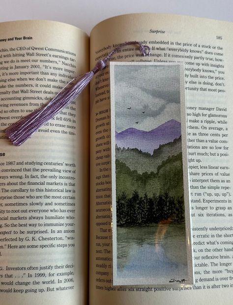 Original Watercolor Bookmark - Etsy Fantasy Bookmarks, Watercolor Books, Daisy Painting, Book Clubs, Watercolor Bookmarks, Diy Watercolor Painting, Diy Bookmarks, Book Markers, Diy Watercolor