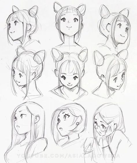 Anime Noses From Different Angles, Anime Different Angles, Anime Nose Different Angles, Face Angles Practice, Anime Face Angles Drawing Reference, Anime Head Down Angle, Anime Face Shape Drawing, Anime Head Up Angle, Anime Head All Angles