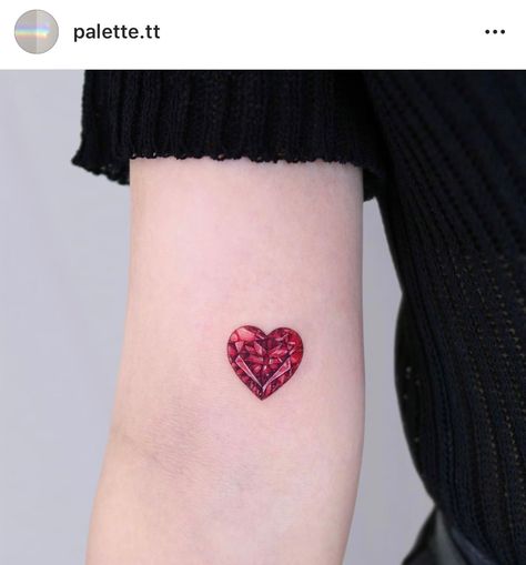 Ruby Tattoo Gem, Memorial Tattoos Mom, Ruby Tattoo, Siren Tattoo, Diamond Tattoo, Gem Tattoo, Hip Thigh Tattoos, Crystal Tattoo, Diamond Tattoos