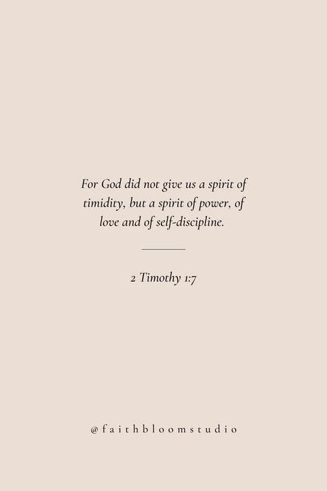 Daily Bible Verses, Cute Bible Verses, 2 Timothy 1 7, Bible Verse Background, Comforting Bible Verses, Quotes Spiritual, Quotes Christian, Niv Bible, Powerful Bible Verses