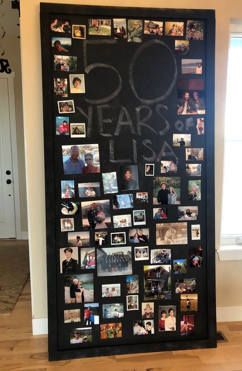 50th Birthday idea!  50 years of memories. 60 Birthday, 50th Birthday Decorations, Moms Birthday, 50th Party, Diy For Men, Birthday Idea, 50 Years Ago, Grad Parties, Grad Party