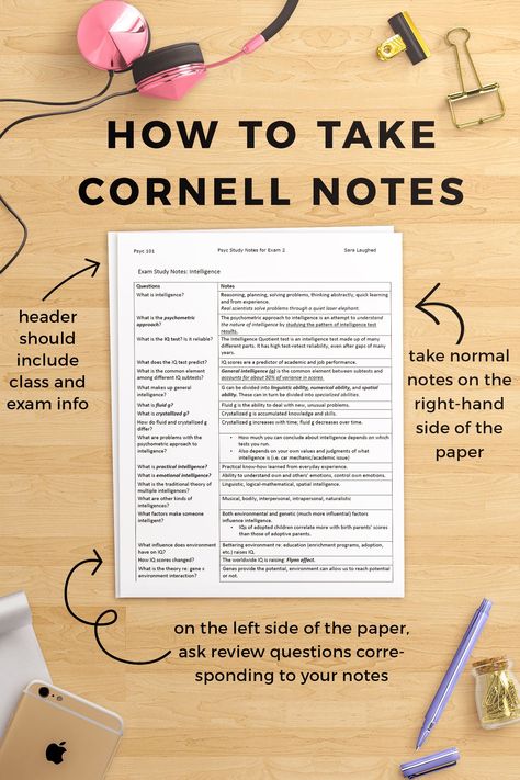 A quick guide to Cornell Notes! Pin to save for later, and click through to read on College Compass! Cornell Notes, College Notes, Tips For Students, Study Techniques, Budget Planer, College Study, Online College, Exam Study, School Study Tips