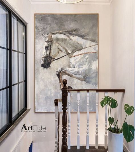 Excited to share the latest addition to my #etsy shop: Original Rice White Horse Painting,Horse Portrait Canvas Art,Horse Decor Painting,Horse Wall Art,Large Animal Art,Large Canvas Horse Art https://etsy.me/2rsCl2E #art #painting #beige #animal #gameroom #unframed #wh Canvas Horse Art, Big Wall Art Living Room Eqestrain, Large Horse Canvas Wall Art, White Horse Painting, Equestrian Oil Painting, Running Horse Painting Acrylic, White Horse Canvas Wall Art, Painted Horses, Horizontal Wall Art