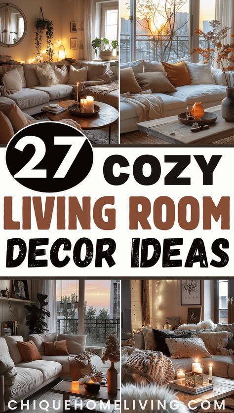 Are you looking for ways to make your living room the ultimate cozy retreat? Check out these 27 cozy decor ideas that will turn your space into a warm and welcoming haven. From plush throws and soft lighting to layered textures and earthy tones, find inspiration to create a living room that’s perfect for relaxing. Brightening Living Room Ideas, Cozy Living Room Decor Ideas On A Budget, Cozy Livingroom Decor, Cosy Front Room Ideas, How To Use Throws In Living Room, How To Make Your Living Room Cozy, Candle Decor Ideas Living Rooms, How To Make A Home Feel Cozy, Cozy Living Rooms Aesthetic