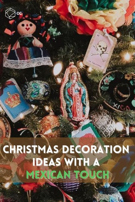 Mexican Theme Christmas Tree Wreaths & Garlands, Mexico Inspired Christmas Tree, Mexican Style Christmas Tree, Mexican Xmas Decorations, Mexican Xmas Tree, Traditional Mexican Christmas Decorations, Mexican Christmas Decor Ideas, Mexico Christmas Decorations, Mexican Inspired Christmas Tree