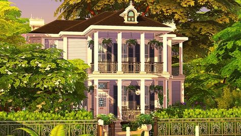 Sims 4 Haunted Mansion, Sims 4 New Orleans Cc, New Orleans Sims 4, Sims 4 New Orleans House, Sims 4 Colonial House, Sims 4 Haunted House, Sims 4 New Orleans, House Plans Sims 4, New Orleans House Plans