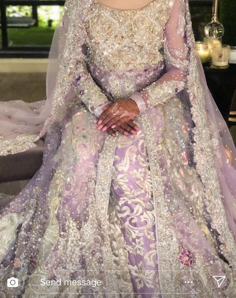 Walima Dress Purple, Purple Walima Dress, Purple Nikkah Dress, Purple Pakistani Wedding Dress, Purple Pakistani Dress, Purple Lehenga Bridal, Walima Outfit, Lilac Lehenga, Desi Wardrobe