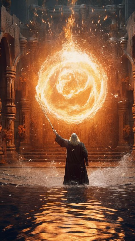 Wizard With Wand, Fire Wizard, Anime Wizard, Nordic Magic, Variety Art, Fire Mage, Magic Portal, Wizard Magic, Fire Magic