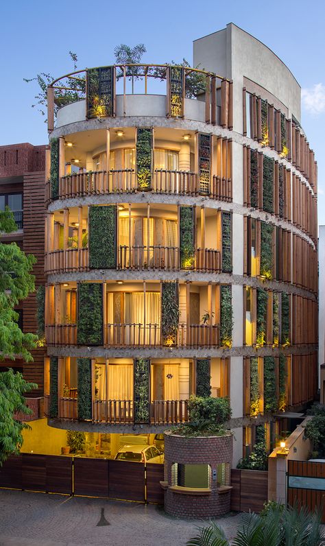 Green Architecture Concept, Apartment Exterior, Green Facade, Residential Building Design, Apartment Architecture, Green Architecture, 아파트 인테리어, Building Facade, Facade Architecture