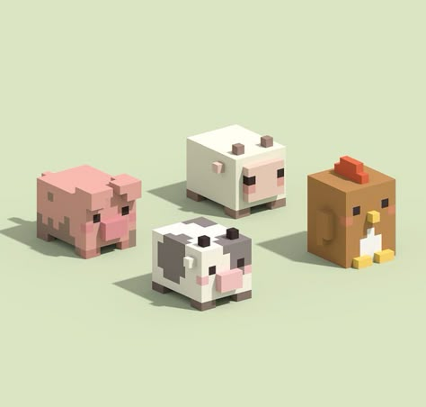 animal series nr. 4 🌾 . . . . #voxel #voxelart #farmanimals #pixelart #pixel #lowpoly #isometric #isometricart #3dart #render Statues Minecraft, Pixel Animals, Case Minecraft, Minecraft Statues, Voxel Art, Minecraft Blocks, Bangunan Minecraft, Minecraft Banners, Easy Minecraft Houses