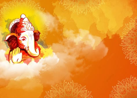 Orange Gradient White Cloud Ganesha Background Ganpati Bappa Wallpapers Horizontal, Ganpati Bappa Poster Background, Ganpati Background Invitation, Ganpati Poster Design Background, Ganesh Poster Background, Ganpati Background Banner, Ganapati Banner Background, Ganpati Poster Design, Ganpati Invitation Card Background