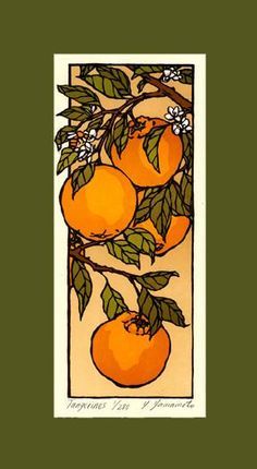 Orange Tree, Arte Inspo, Arte Sketchbook, Tree Illustration, Art And Illustration, A Drawing, 그림 그리기, Linocut, Aesthetic Art