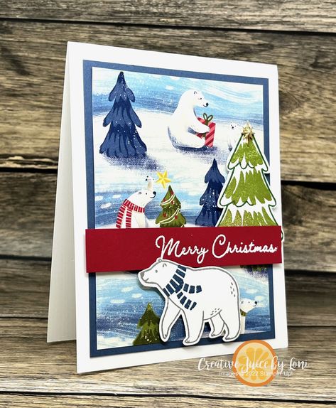 Polar Bear Christmas Cards, Polar Bear Card, Beary Christmas, Cute Merry Christmas, Beary Cute, Stamped Christmas Cards, Creative Juice, Polar Bear Christmas, Card Sketch