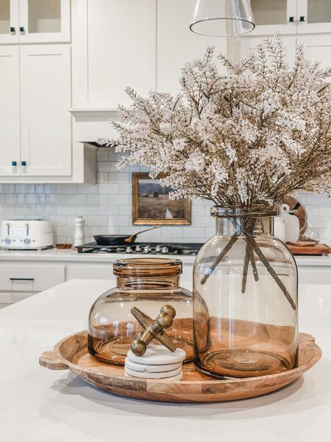 Glass Jugs Decor Ideas, Clear Glass Vases Decor Ideas, Glass Vase Filler Ideas, Glass Jugs Decor, Jug Decor, Berry Bushes, Target Home Decor, Glass Jug, Kitchen Decorating