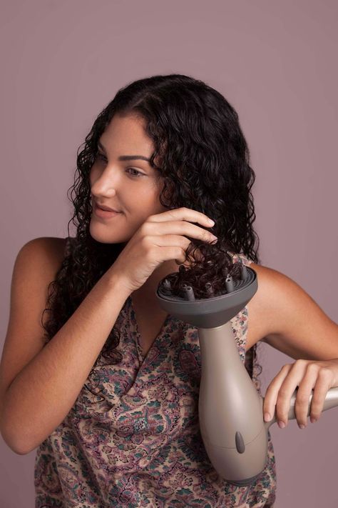 How to Use a Hair Dryer Diffuser For Curly Hair In 4 Easy Steps Diffuser On Wavy Hair, Enhance Natural Curls, Hair Dryer Diffuser, Hair Diffuser, Brittle Hair, Hair Images, Hair Serum, Long Curly Hair, Smooth Hair