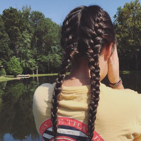 Braid Pigtails, French Braid Pigtails, Braided Hair Styles, Boxer Braids, Side Braid Hairstyles, Front Braids, Long Face Hairstyles, French Braid Hairstyles, Cute Braided Hairstyles