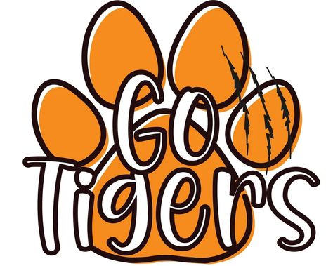 Tiger Paw Print, Clemson Tiger Paw, Go Tigers, Tiger Poster, Tiger Paw, School Spirit Shirts, Small Canvas Paintings, Scrapbook Titles, Cricut Projects Beginner