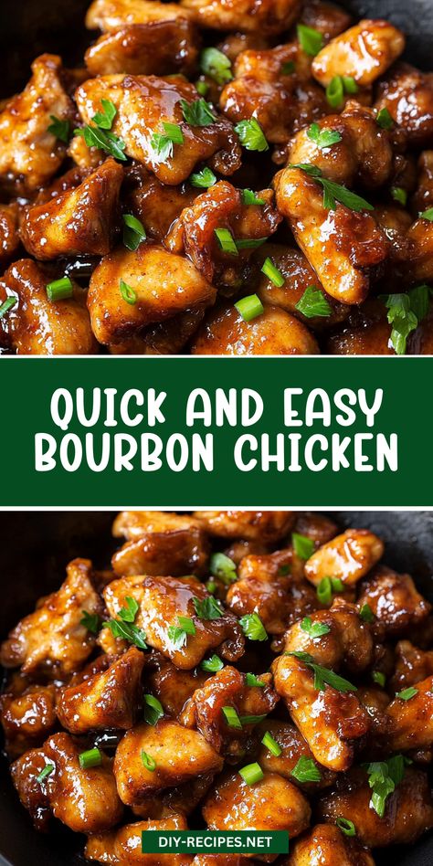 Looking for a quick dinner? This bourbon chicken recipe is easy to make and packed with flavor, featuring tender chicken in a delicious sauce. Easy Grill Chicken Recipes, Blackstone Bourbon Chicken, Burbon Chicken Broccoli, Family Dinner Ideas With Chicken, Gluten Free Bourbon Chicken, Burbon Chicken Recipe Crock Pot, Whiskey Dinner Recipes, Easy Lunches And Dinners, Boom Boom Chicken Recipes