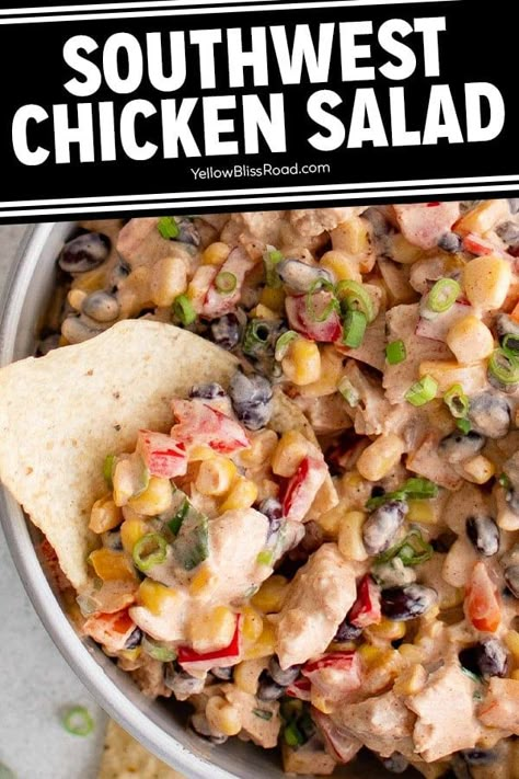 Low Carb High Protein Chicken Salad, Healthy High Protein Chicken Salad, Cold Protein Lunch Ideas, Southwest Salad Recipes, Low Calorie Chicken Salad Recipe, Cold Packed Lunch Ideas, Chicken Salad Appetizer, Protein Chicken Salad, High Protein Chicken Salad