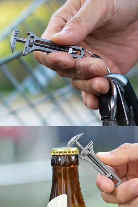 TiSpanner: The titanium multi-tool keychain innovation Keychain Multitool, Diy Lathe, Mini Knife, Drukarka 3d, Machining Projects, Multi Tools, Tool Kits, Steampunk Accessories, Amazing Ideas