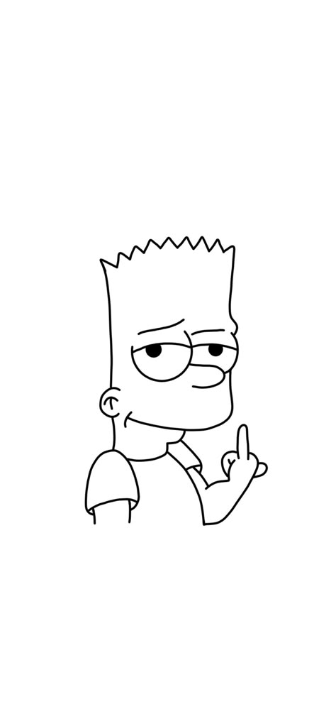 The Simpsons Tattoo Design, Easy Bart Simpson Drawing, Simpsons Line Art, Bart Simpsons Drawings, Bart Simpson Tattoo Stencil, Easy Drawings Simpsons, Simple Cartoon Tattoo Designs, Bart Simpson Flash Tattoo, Simple Simpsons Tattoo