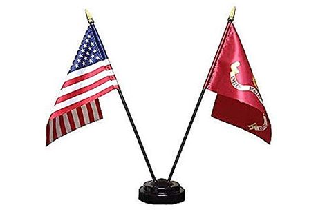 Amazon.com: Ruffin Miniature U.S. Marine Corps and American Flag Desk Set (Black Base): Gateway Military Welcome Home, Marine Corps Ball, Welcome Home Parties, Mini Flag, Office Supplies Desk Accessories, Marine Mom, Mini Flags, Table Flag, Desk Set