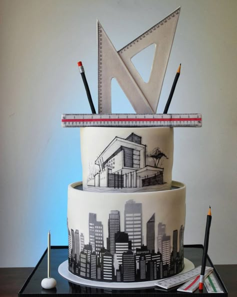 Architectural Cakes Ideas, Architect Cake, Cake Architecture, Simple Graduation Cakes, Architecture Cake, Graduation Cake Designs, Teacher Cakes, Minnie Mouse Birthday Cakes, Birthday Cakes For Men