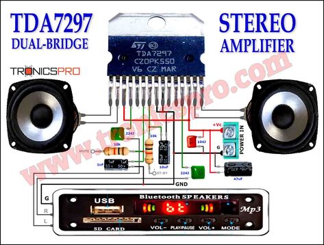 Stereo Amplifier TDA7297 Dual-Bridge Circuit Amplifier Circuit Diagram, Battery Charger Circuit, Hifi Amplifier, Tda7388 Amplifier Circuit, Lm386 Audio Amplifier, Tda2050 Amplifier Circuit, Tda 7297 Amplifier Circuit, Yamaha Pa 2400 Amplifier Circuit, Power Supply Circuit