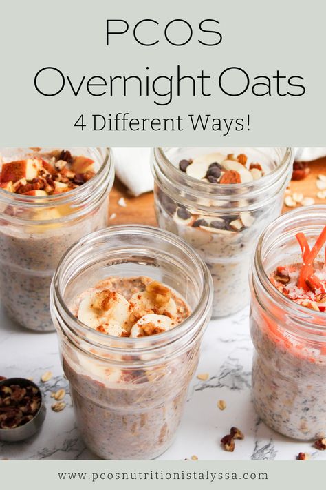 Overnight Oats Healthy Protein Low Carb, Overnight Oats Variations, Overnight Oats For Fertility, High Protein Low Sugar Overnight Oats, Insulin Resistance Overnight Oats, Easy Keto Breakfast Meal Prep, Fertility Friendly Breakfast, Insulin Resistance Breakfast Ideas, Fertility Meal Prep