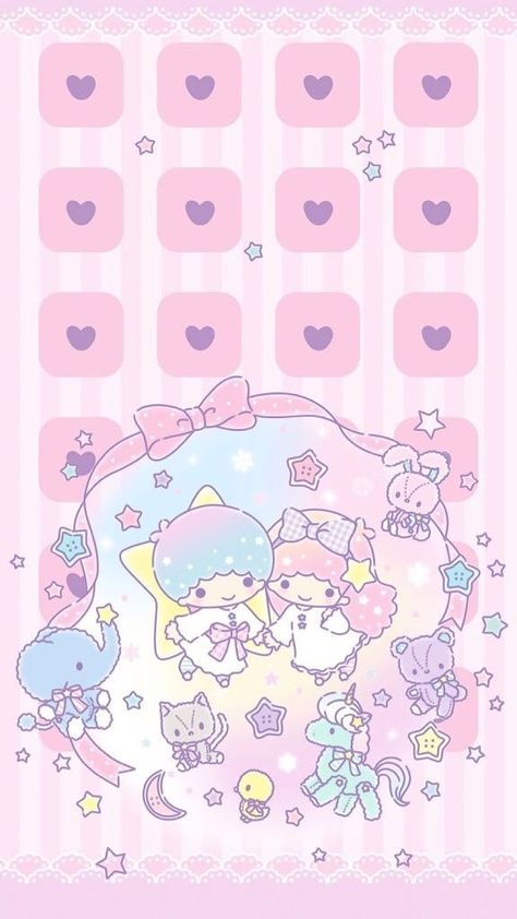 Little Twin Stars Wallpaper, Twin Stars Wallpaper, Sanrio Danshi, Kiki And Lala, Sanrio Wallpapers, Elephant Wallpaper, Kawaii Wallpapers, Kiki Lala, My Melody Wallpaper