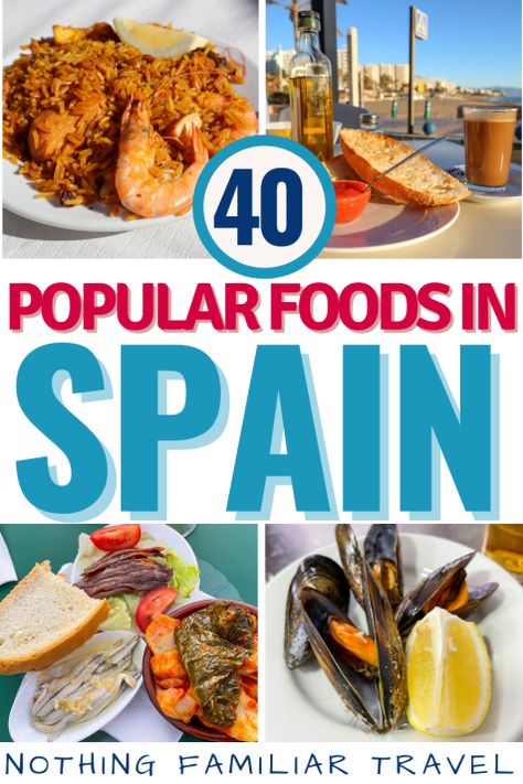 Popular Spanish Foods & Drinks Best Food In Spain, Food Of Spain, Spain Food Recipes, Spaniard Food, Spanish Mussels, Food From Spain, Recipes From Spain, Foods From Spain, Travel Spanish