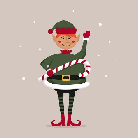 Christmas character cute elf with lollip... | Premium Vector #Freepik #vector #funny-christmas #cute-santa #funny-santa #christmas-art Cute Elf Illustration, Lollipop Illustration, Elf Illustration, Vector Christmas, Funny Santa, Christmas Characters, About Christmas, Nutcracker Christmas, Christmas Vectors