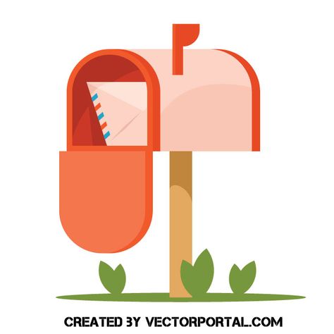 Cute mailbox Cute Mailbox, Illustration Flat, Free Vectors, Site Design, A Letter, Mailbox, Vector Graphics, Free Vector Images, Vector Images