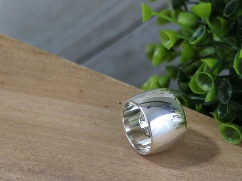 KAYE Ring Wide Sterling Silver Ring Smooth Polished Low | Etsy Sailor Bracelet, Wide Silver Band, Plain Silver Rings, Sterling Silver Jewelry Rings, Sterling Silver Rings Bands, Jewelry Boards, Ring Pictures, Cool Gadgets To Buy, Modern Ring