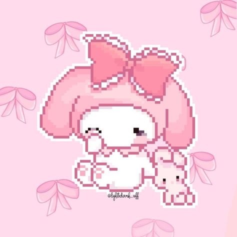 My Melody Pixel Art, Whatsapp Wallpaper Cute, My Melody Wallpaper, Hello Kitty Characters, Pix Art, My Laptop, Hello Kitty Cartoon, Anime Pixel Art, Pixel Art Design