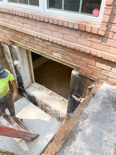 Adding An Egress Window In Our Basement: All The Details Including Cost & Value Added! - Add Window To Basement, Adding Windows To Basement, Adding Basement Windows, Add Egress To Basement, Adding Egress Window To Basement, Egress Window Ideas Basement, Egress Window Ideas, Diy Egress Window, Egress Window Landscaping