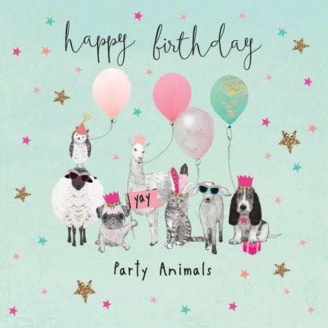 Happy birthday Happy Birthday Animals, Birthday Animals, Birthday Card Messages, First Birthday Pictures, Happy Birthday Art, Birthday Illustration, Birthday Wishes Messages, Happy Birthday Meme, Happy Birthday Pictures