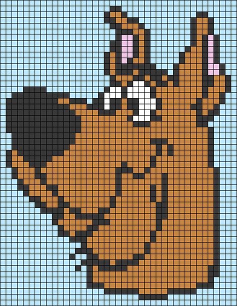 Alpha pattern #45216 | BraceletBook Scooby Doo Velma, Disney Tapestry, Intarsia Knitting Charts, Fred Jones, Shaggy Rogers, Intarsia Knitting, Mystery Machine, Melty Bead Patterns, Velma Dinkley