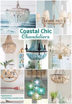 Coastal Dining Room Lights, Chandelier For Foyer Entryway Coastal, Diy Coastal Chandelier, Coastal Dining Room Chandelier Ideas, Coastal Bedroom Chandelier, Sea Glass Light Fixture, Coastal Entryway Chandelier, Beach House Lighting Ideas, Coastal Hanging Light Fixtures