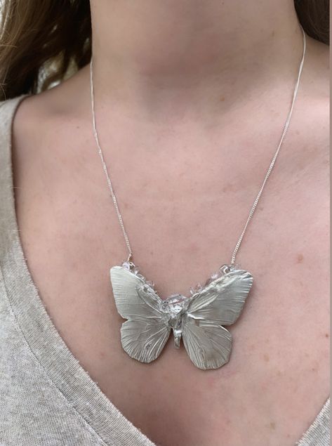 Butterfly Geode Necklace – Stonehart Jewelry Crystal Statement Pieces, Skin Embroidery, Cicada Necklace, Butterfly Accessories, Texture Jewelry, Geode Necklace, Crystal Clusters, Single Pearl Necklace, Goddess Necklace