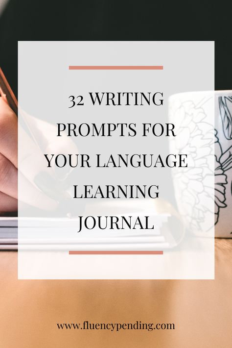 Improve your foreign language skills with this list of 32 writing prompts for your language journal. For beginner, intermediate and advanced learners. Journal Prompts For Language Learning, Language Journal Prompts, Bullet Journal Language Learning, Language Journal Layout, Language Journal Ideas, Language Learning Journal, Writing In Spanish, Foreign Language Classroom, Learning Journal