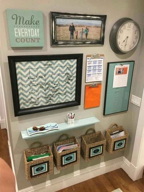 Command Center Wall, Diy Command Center, Command Center Ideas, Organization Wall, Home Command Center, Command Centers, Family Organization, Family Command Center, Cute Dorm Rooms